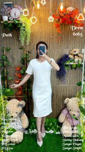 Dress Elegant Wanita Polos 6065 L 2L 3L 4L detail keterangan ada digambar brt 350gram