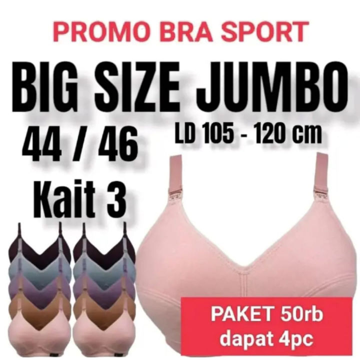 (PROMO PAKET HEMAT 50RB DAPAT 4) BRA SPORT SIZE JUMBO 44 46 PROMO BRA JUMBO BELLEHIJABSHOP