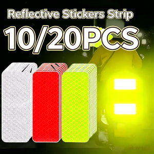 20PCS Car Reflector Safety Strip Stickers Auto Bumper bodywork Warning Stickers Motorcycle Acc