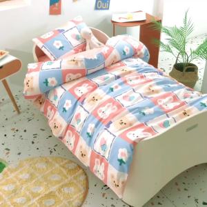 โรงเรียนอนุบาลผ้าห่มนอนกลางวันสำหรับเด็กผ้าฝ้ายสามชิ้นชุดหกชิ้นที่มีแกนสี่ฤดูผ้าห่มการ์ตูนเด็ก