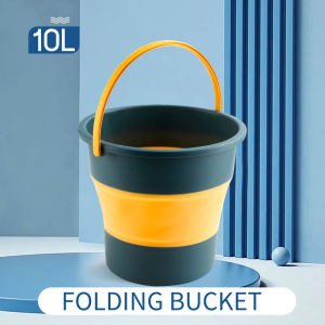 Folding Portable Collapsible Silicone Bucket Multifunction Household Bathroom Bucket Container Laundry Basin Cleaning Bucket Outdoor Travel Storage Car Washing Fold The Bucket