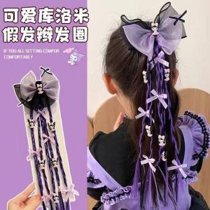 Gelang Rambut Palsu 蝴蝶结假发辫子发圈 Cute Wig Braid Hair Tie 甜酷女童可爱公主编发发绳 Lovely Princess Wig Hair Band