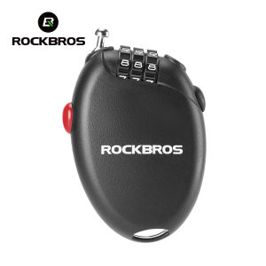 【Local Delivery】ROCKBROS Bike Password Steel Cable Lock Portable Lightweight Mini Password Lock Retractable Extended Steel Cable Lock MTB Road Bike Motorcycle Helmet Anti theft Lock