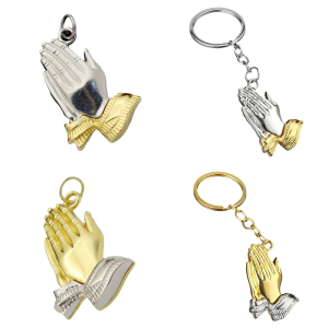 Intricate Designs Praying Hand Pendant Prayer Hands Keychains Charm for Key or Bags Enhancing Everyday Styles