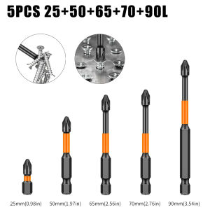 หัวเหล็กทอแรงบิดแบบ PH2หัวเหล็ก S2สกรูหัวแฉกมีความแข็งสูงกันลื่นสว่านไฟฟ้าหัวไขว้