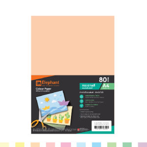 กระดาษสี กระดาษถ่ายเอกสารสี A4 ตราช้าง 80 แกรม (500 แผ่น) กระดาษถ่ายสี อเนกประสงค์ Elephant [S24]