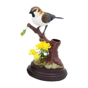 RANZH Electric Simulation Simulation Bird Toy Sound Voice Control Induction Birdcage Sound-producing Bird Parrot Model Creativity Design Voice Control Bird Pet Bird Cage