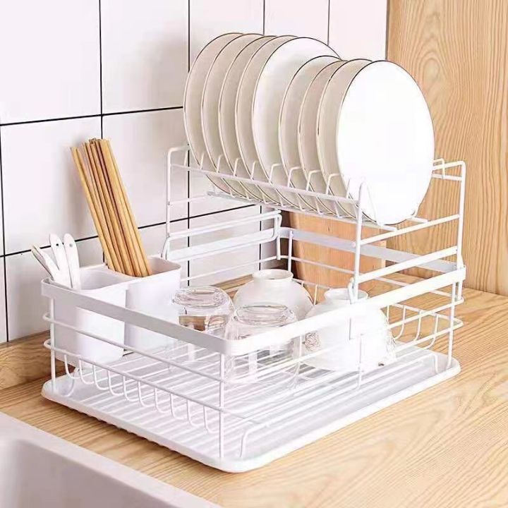 [2102] NEW 2LAYER DISH DRAINER STORAGE RACK WITH TRAY AND UTENSIL ...