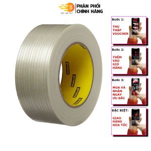 Băng keo cường lực gia cường sợi thủy tinh 24mm x 50m 3M 897 - Tốc độ 247 chiu được mài mòn độ ẩm ko chảy keo và tháo không để lại vết keo