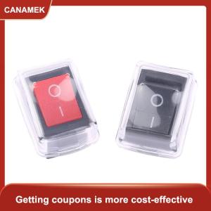 【CANAMEK】 5 cái push button mini chuyển 2pin snap-in on off Rocker chuyển đổi với không thấm nước bìa đen