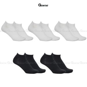 Combo 5 đôi vớ cổ thấp nam nữ trơn GOMTAT chất liệu cotton nhẹ mềm hút ẩm thử mùi thoáng khí - GOM-KLB-TRONNGAN-CB5
