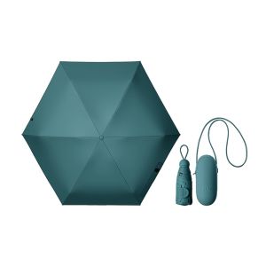 Beneunder BM525 5-Fold Black Gel Umbrella UPF50+ & Capsule Design Lightweight for Commute/Travel