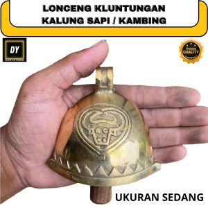 Kluntungan Kalung Sapi SEDANG Bahan Kuningan Asli Klintingan Lonceng Kalung Sapi Kerbau Serbaguna