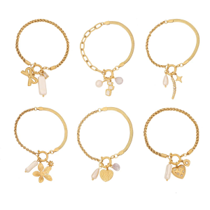 Flower Bracelet Fashionable Heart Pendant Bracelet Fashion Wrist Suitable for Youthful Couple or Close Friend