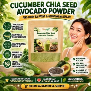 Avocado Cucumber Chia Seed Powder Drink Mix | Healthy Detox Smoothie | Fiber & Weight Management