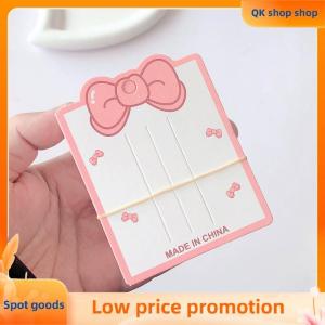 ✨QK shop✨ 50pcs Pink Bow Display Cards For Hair Claw Clip Paper Card Headdress Card Hair Decoration Package DIY Jewelry Cardboard Package Hair Clips Craft Hang Tag Card