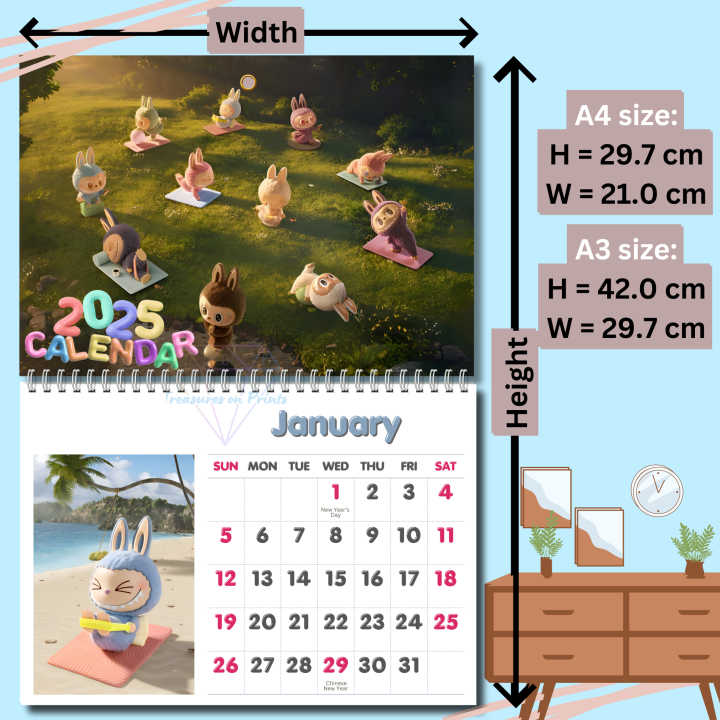 2025 Calendar Labubu Popmart Calendar Design Lazy Yoga Series 2025 Calendar Labubu Popmart Calendar Design Lazy Yoga Series