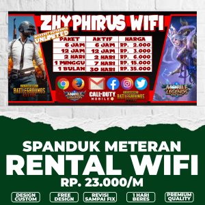 Spanduk banner rental wifi / rental wifi / sewa wifi / banner spanduk meteran custom termurah
