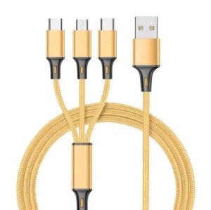 ✨SG【Stock】NEW 3 In 1 Fast Charging Cord Micro USB Type C Charger Cable Multi Usb Port Multiple Usb Charging Cord Charge