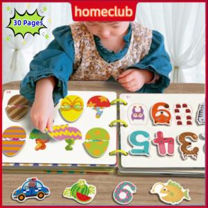 30 Pages Kids Busy Book Montessori Early Learning Sticker Book Preschool Reusable busy book for 1-3 years old