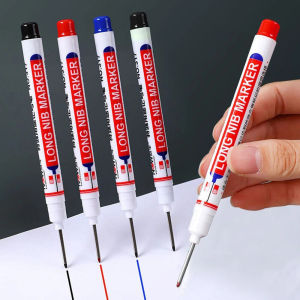 6pcs Long Head Nosed Marker Pens Multifunction Woodworking Decoration Deep Hole