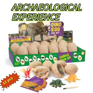 SG Seller| Did it up! Dino Egg Dig Kit Dinosaur Eggs Dig Kits 12 Dinosaur Excavation Kits for Kids Easter Party Archaeology Discover  Toys for Kids STEM Games