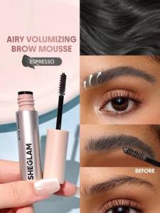 SHEGLAM Airy Tinted Volumizing Brow Mousse Dual-Action Spiral Brush Long-Lasting Fluffy Brow Gel Makeup