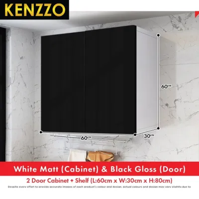 KENZZO High Gloss Modern Kitchen Cabinet with Waterproof Surface with Shelves Cupboard / 2 doors With Shelves/Kitchen Islands