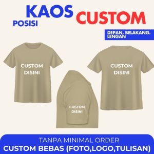 SEHARI JADI ! Kaos Custom Desain Logo Sendiri – Baju Distro Sablon Kaos Custom Depan Belakang (Desain Logo Dan Pilihan Warna Kirim Dichat) Atasan Pria Kaos Distro Custom Pakai Foto Logo Dan Nama Design Bebas Bahan 100% Katun Tebal Adem