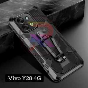 Casing Hp Untuk Vivo Y28 4G Soft Case Armor Belt Clip Terbaru  Kick Standing Cover
