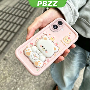 PBZZ Case for iphone 16 plus 16 pro max 16e 17 PRO MAX 17 AIR 17 PRO phone casing Softcase shockproof Cover new design aesthetic with holder 360 ° rotate cute Bear for men JTXX3