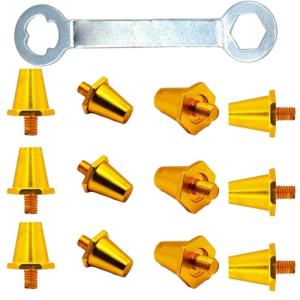 12pcs Light weight Football Shoe Screw In Spikes Durability Corrosions Resistant Metal Cleats for Football Shoes