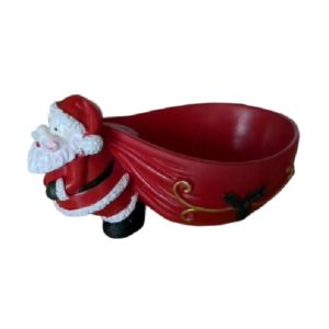 GAOSU Resin Santa Claus Figurine Cute Cartoon Snack Storage Basket Practical Red Christmas Decorative Figurine Christmas