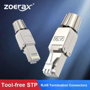 ZoeRax RJ45 CAT5E/CAT6/Cat6A/Cat7ตัวเชื่อมต่อเครื่องมือฟรี Reusable Ethernet การสิ้นสุดปลั๊กอินเทอร์เน็ตปลั๊ก Fast การติดตั้งสนาม