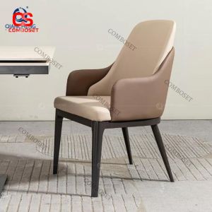 Ghế Ăn Modern Luxury Phối Da Nâu Kem Tinh Tế Cho Không Gian Cao Cấp