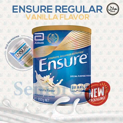 Abbott Ensure Regular Vanilla Milk Powder Tin 850g Daily Nutrition for Health Maintain Adult Elderly Senior Care Meal Nutritional Food Supplement