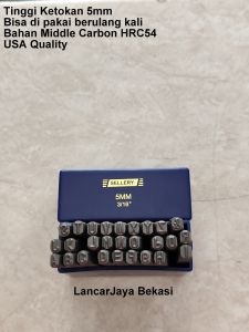 Sellery USA Alat ketok huruf Ukuran 5mm Bahan Middle Carbon HRC54