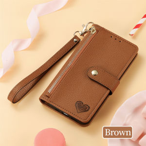 Zipper Wallet Card Solt Leather Case for iPhone 14 15 Pro Max 11 12 13 X XS XR 7 8 Plus SE 2022 RFID Hand Strap Coin Purse Cover
