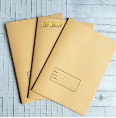 SAMPUL BUKU KERTAS COKLAT (+ Label Nama / Bahan Samson) | Cover Buku Tulis Motif Coklat Polos (BOXY - Buku Campus | KWARTO - Buku Sidu)