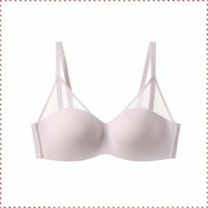 Summer minimalist glossy gathered underwear library style adjustment nonmarking mesh adjustable bra