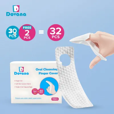 Dovana Pembersih Lidah Gigi Mulut Bayi Isi 30 Pcs Bonus 2 Pcs Tisu Jari Kasa Steril Baby Oral Cleaner Finger Wipes Dry
