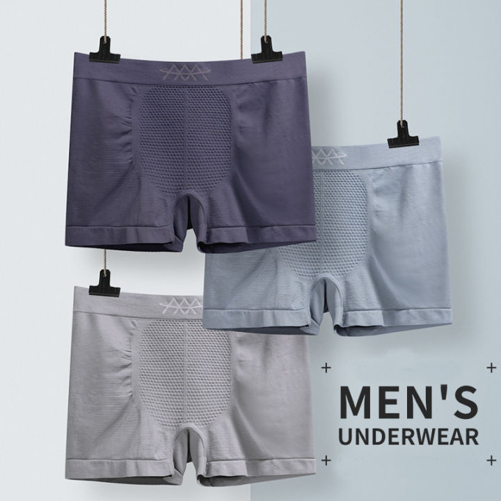 High Elasticity Seamless Single Polyester Men's Boxer Underwear