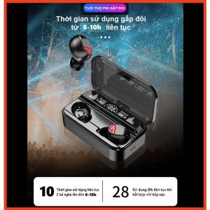Tai nghe bluetooth S10 Pro cao cấp Bluetooth V5.2 Cảm ứng vân tay hỗ trợ đàm thoại  nghe nhạc 10h  kiêm sạc dự phòng