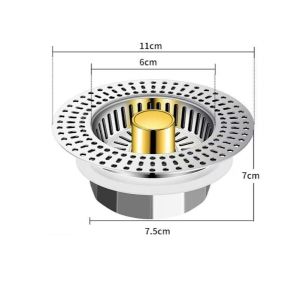 304 stainless steel kitchen sink filter screen press-type bouncing core drain Washing Basin Sink Drain Pipe Tahan lama