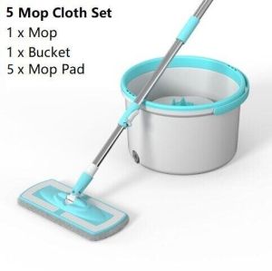 Microfiber Water Separation Mop Spin Mop with Clean and Dirty Water Seperation Bucket Double Water Storage Areas