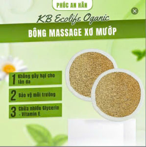 Bông Massage Xơ Mướp KB Ecolife- Size 12cm – Làm Sạch Tự Nhiên Chăm Sóc Làn Da Hoàn Hảo