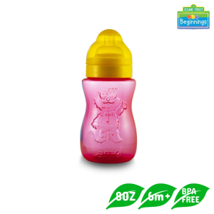 Sesame Beginnings Easy Grip 9oz Wide Neck Feeding Bottle Soft Silicone Nipple