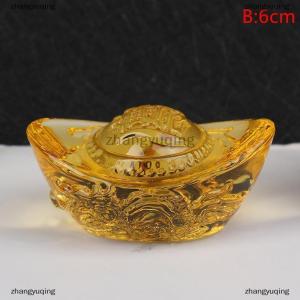 [COD] zhangyuqing Chinese Feng Shui Yuan Bao Dragon Pattern Ingot Lucky Blessing Home Ornament