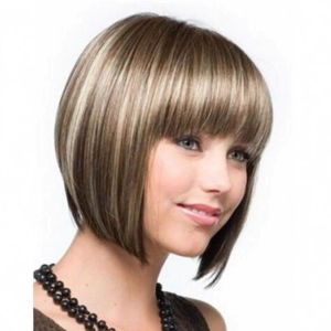 Cross-border foreign trade Europe and the United States fashion wig air bangs short straight hair bobo head wig headgear