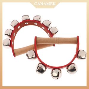 [CANAMEK] Handbell Hand Bells With 5pcs 7pcs Jingle Bells Wood Handle Musical Instrument Bell Toy Gift For School Music Class Home Daycare